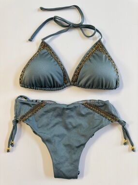 Women’s Teal Triangle Bikini Set - Brand Unknown